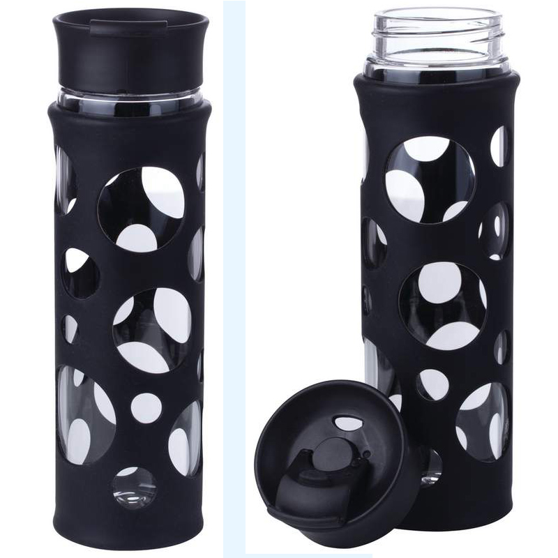 18oz Glass Bottle with Silicone Wrap