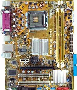 Asus P5GC-MX (FSB 1333) Motherboard, Supports Intel ® Core2 Duo / Pentium ® D / Pentium ® 4 / Celeron ® D  processor in the Socket LGA 775, Intel ® 945GC(A2) chipset, 1 x PCI Express x16, 1 x PCIe x1, 2 x 32-bit  PCI, DDR2, LAN, USB, IDE, SATA2, Video, Audio, SPDIF, Micro-ATX Form Factor