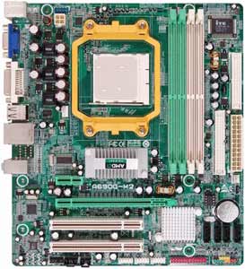 Biostar A690G-M2 Motherboard, Supports AMD Athlon 64 X2 Dual-Core /  Athlon 64 FX / Athlon 64 / Sempron processor in the Socket AM2, AMD 690G chipset, 1 x PCIe x16, 1 x PCIe x1, 2 x 32-bit 33MHz PCI, DDR2, LAN, USB, IDE, SATA2, RAID, Video ( VGA & DVI), Audio, SPDIF, Micro-ATX Form Factor