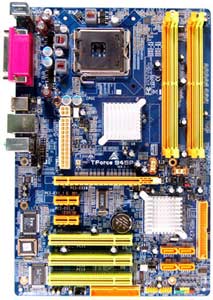 Biostar TForce 945P Motherboard, Supports Intel ® Core2  Duo/Pentium ® D/Pentium ® 4/Pentium ® 400 Series/Celeron ® Processor in the Socket LGA 775, Intel 945P chipset, 1 x PCIe x16, 2 x PCIe x1, 3 x 32-bit 33MHz PCI, DDR2, LAN, USB, IDE, SATA2, Audio, SPDIF,ATX Form Factor