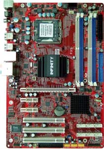 DFI BLOOD IRON P35-T2R/L Motherboard, Supports Intel ® Core Quad, Intel ® Core Extreme, Intel ® Core Duo, Intel ® Pentium ® D or Intel ® Pentium ® 4 processor in the Socket LGA 775, Intel ® P35 Express chipset, 1 x PCIe x16, 2 x PCIe x1, 3 x 32-bit 33MHz PCI, DDR2, LAN, USB, IDE, SATA2, RAID, Audio, SPDIF, ATX Form Factor