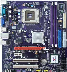 ECS 945GCT-M/1333  Motherboard, Supports Intel&reg; Core2 Duo / Pentium Dual Core / Pentium D / Pentium 4 / Celeron D Processors in the Socket  LGA 775, Intel&reg; 945GC chipset, 1 x PCIe x16,  1 x PCIe x1, 2 x 32-bit 33MHz PCI, DDR2, LAN, USB, IDE, SATA2, Video, Audio, SPDIF, Micro-ATX Form Factor