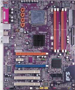 ECS 945P-A Motherboard, Supports Supports Intel ® Core Extreme / Core2 Duo / Pentium Dual Core / Pentium D / Pentium 4 / Celeron D Processors in the Socket LGA 775, Intel ® 945P chipset, 1 x PCIe x16, 1 x PCIe x16 (x4), 1 x PCI Express x1, 3 x 32-bit 33MHz PCI, DDR2, LAN, USB, IDE, SATA2, Audio, SPDIF, ATX Form Factor