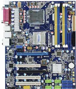 Foxconn P35A Motherboard, Supports Intel&reg; Core2 Quad, Core2 Extreme, Core2 Duo, Pentium&reg; EE, Pentium&reg; D, Pentium&reg; 4, Celeron&reg; D processors in the LGA 775 package, Intel ® P35 chipset, 2 x PCIe x16, 1 x PCIe x1, 3 x 32-bit 33MHz PCI, DDR2, LAN, USB, IDE, SATA2, eSATA, Audio, SPDIF, ATX Form Factor