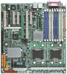 Gigabyte GA-7BESH01 Motherboard, Support Dual Socket 771 support Dual-Core Intel Xeon Dempsey/Woodcrest) processors, Intel 5000P   chipset, 3x PCI Express x8, 1x 64-bit 66~100MHz PCI-X, 1x 64-bit 100MHz PCI-X , 1x 32-bit 33MHz PCI, DDR2, Dual LAN, USB, IDE, SATA2, RAID, Video, E-ATX Form Factor