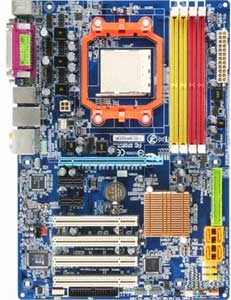 Gigabyte GA-M61P-S3 Motherboard, Support for Socket AM2 for AMD Athlon 64 FX / Athlon 64 X2 Dual-Core / Athlon 64 / Sempron processor in Socket AM2, NVIDIA ® GeForce 6100   chipset, 1 x PCI Express X16,  2 x PCI Express x1, 4 x 32-bit 33MHz PCI, DDR2, LAN, USB, IDE, SATA2, RAID, Video, Audio, SPDIF, Firewire, ATX Form Factor