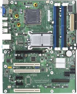 Intel DG33FBC Motherboard, Support Intel Core 2 Quad/ Core 2 Duo/ Pentium Dual-Core/ Celeron 400 Series Processor in LGA 775,  Intel ® G33 chipset, 1 PCI-E x16, 3 PCI-E 1x, 3 PCI 32 bits, DDR2, LAN, USB, IDE, SATA2, Firewire, Audio, Video, ATX Form Factor 