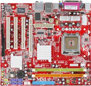 MSI 945GM3-F Motherboard, Supports Socket 775 for Intel Core 2 Duo, P4 5XX, 6XX, Pentium D 8XX, 9XX and Celeron D processors, Intel ® 945G chipset, 1 PCI-E 16x,3 PCI, DDR2, LAN, USB, IDE, SATA2, Video, Audio, Micro-ATX Form Factor 