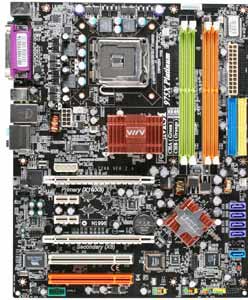 MSI P975X Platinum Motherboard, Supports Socket 775 for Intel Core2 Duo, Pentium 4 (Prescott, P4EE), Pentium D, Pentium XE/Celeron D processors in LGA 775 package, Intel ® P975X chipset, 2 PCI-E 16x, 2 PCI-X 1X, 2 PCI, DDR2, LAN, USB, IDE, SATA2, RAID, FIREWIRE, SPDIF, Audio, ATX Form Factor