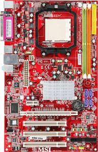 MSI K9N4 Ultra-F Motherboard, Supports 64-bit AMD ® Sempron, Athlon 64 /Athlon 64 X2 processor (Socket AM2), NVIDIA ® nForce 500  Ultra chipset, 1 PCI-E 16X, 1 PCI-X 1x, 3 PCI, DDR2, LAN, USB, IDE, SATA2,  RAID, Audio, ATX Form Factor 