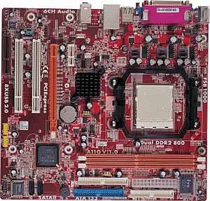 PC CHIPS A11G Socket AM2 Athlon 64 FX Motherboard, Nvidia 6100, 1000 MHz FSB, 2 Dual Channel DDR2 DIMMs