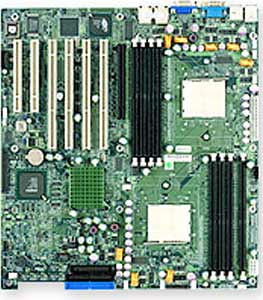 Supermicro H8DAE Dual Opteron 200 Motherboard, Chipset AMD 8131 HyperTransport PCI-X Tunnel, Integrated Video, Dual Lan, 5 USB, 2x PCI Express , 2 PCI-X 64bit 133 Mhz, 2 PCI-X 64bit 100 Mhz, IPMI, DDR Up to 32 Gb, IDE, E ATX Form Factor
