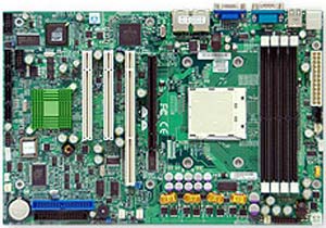 Supermicro H8SSL-i2 Motherboard, Single 940-pin AM2 Socket, Supports one Dual-Core AMD Opteron 1000 Series (Socket AM2) processor,  ServerWorks HT1000 chipset, 1 64-bit 133MHz PCI-X, 2x PCI 32-bit 33MHz, DDR2 DIMM Up to 8 GB,  Dual LAN, USB, IDE, SATA, Video, ATX Form Factor