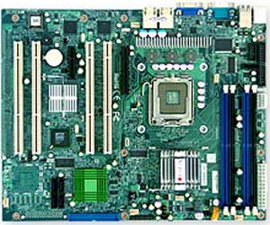 Supermicro PDSME+ Motherboard, Single LGA775 ZIF Socket, Supports an Quad-Core Intel ® Xeon ® 3200, Dual-Core Intel ® Xeon ® 3000,  Quad-Core Intel ® Core2 Extreme, Intel ® Core 2 Quad, Core2 Duo, Pentium ® 4, Pentium ® D, Celeron ® D, Intel 3010 chipset, 1 (x8) PCI-E, 1 (x4) PCI-E, 2x 64-bit PCI-X 133MHz, 2x 64-bit 100MHz, DDR2 DIMM Up to 8 GB, Dual LAN, USB, IDE, SATA, RAID, Video, ATX Form Factor