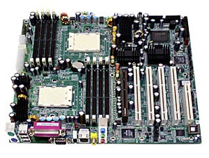 Tyan S2882U3GNR Thunder K8S, Dual  µPGA 940-pin ZIF sockets, AMD-8131 HyperTransport&trade, Supports up to 16GB of Registered DDR, Adaptec AIC-7902W Ultra 320 SCSI controller, Supports 4 channel SATA port for up to four SATA devices