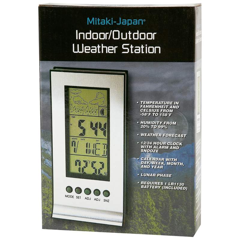 Indoor / Outdoor weather station, weather detector, weather gauge, thermometer,