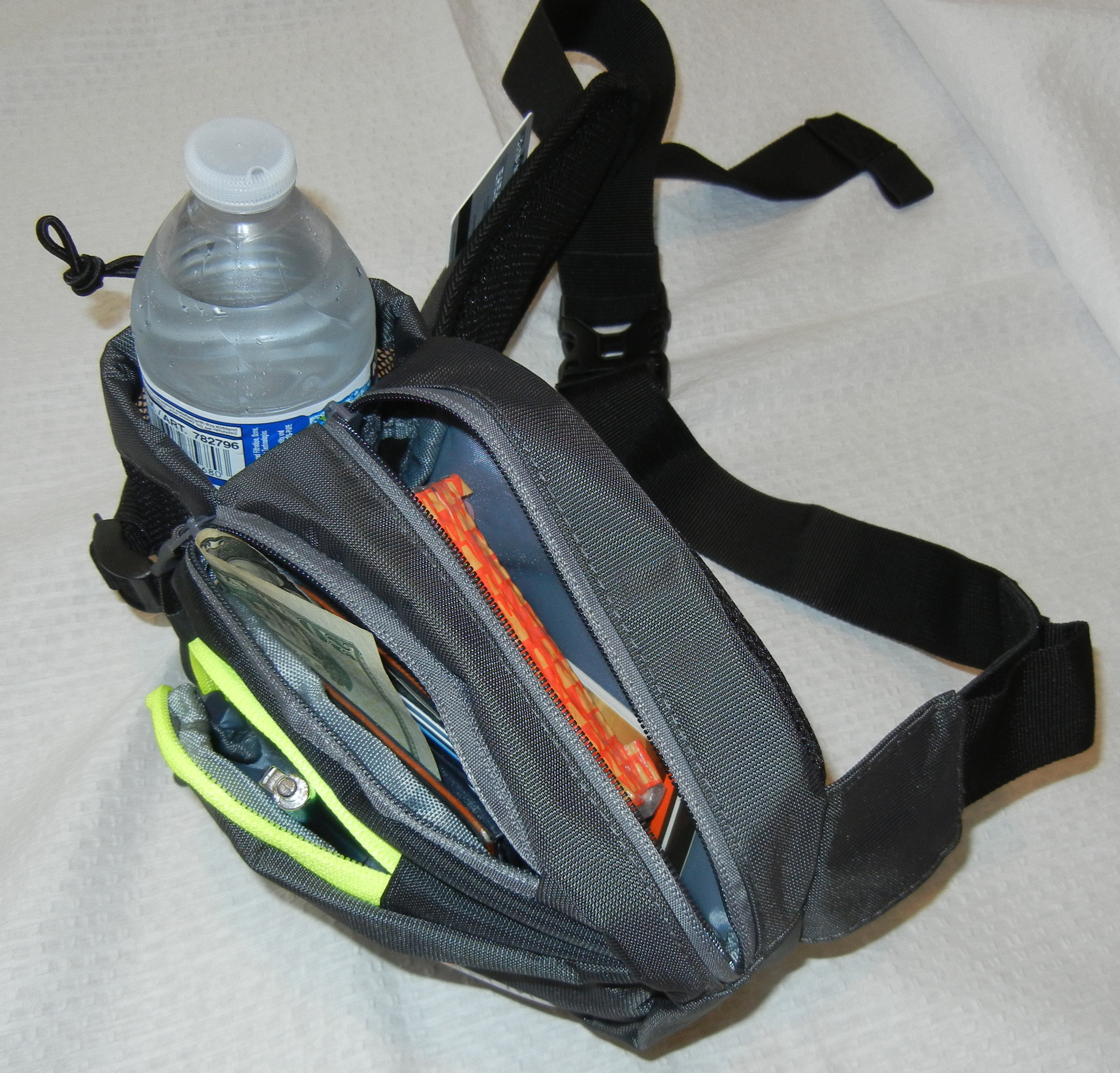 Waist Bag / Fanny Pack With Water Bottle Holder 4 pockets