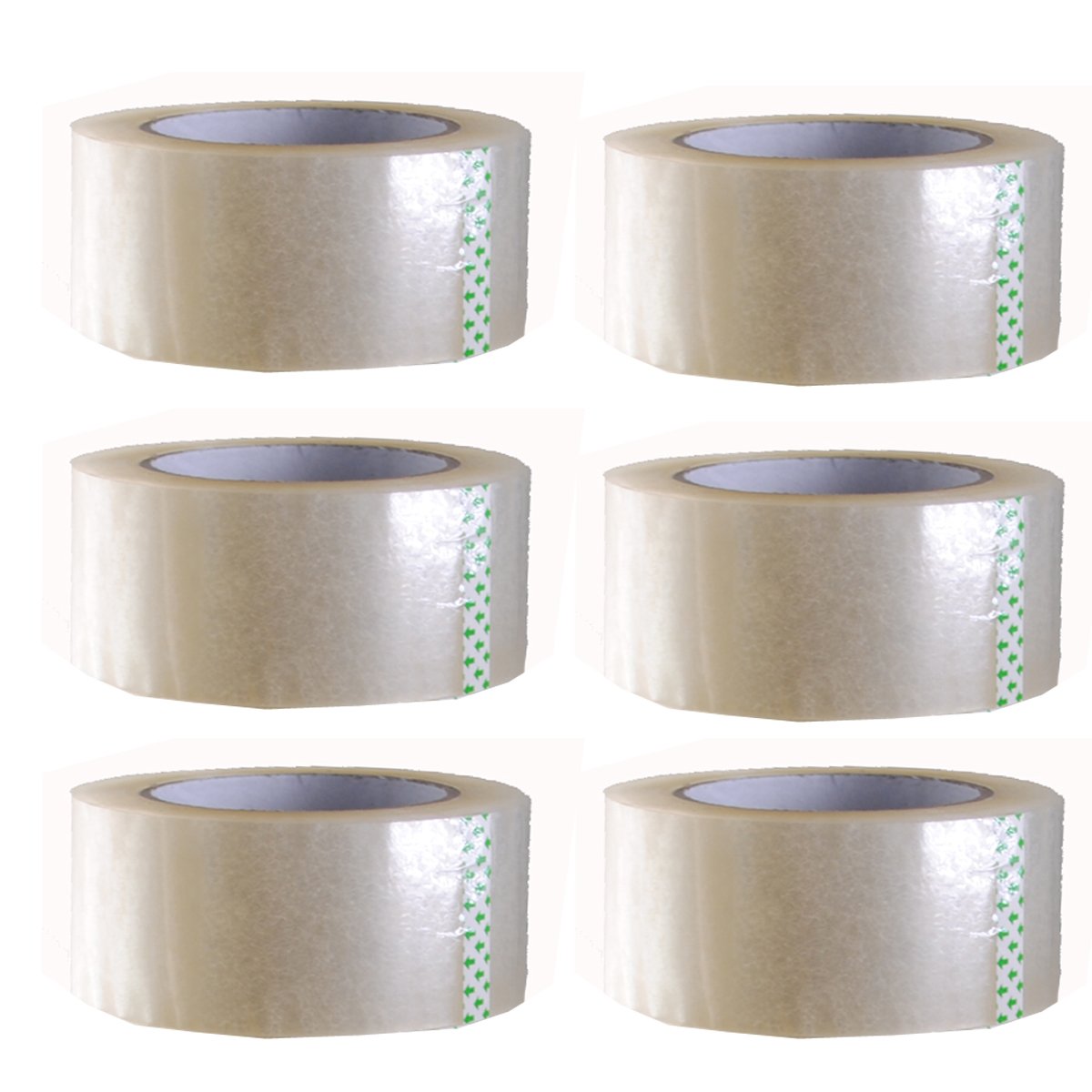 6 Rolls Clear Packing Tape 2.0 Mil Box Shipping Packaging Tape