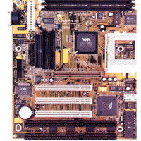DFI P5BV3+ socket 7 motherboard with 3 ISA slots, Baby AT form factor.