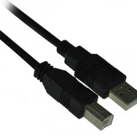 Interloper  6 inch USB 2.0 A Male to B Male Cable - Black 
