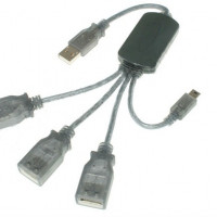3 Port USB 2.0 A F + 1 Port Mini-USB