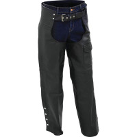 Rocky Mountain Solid Genuine Buffalo Leather Motorcycle Chaps