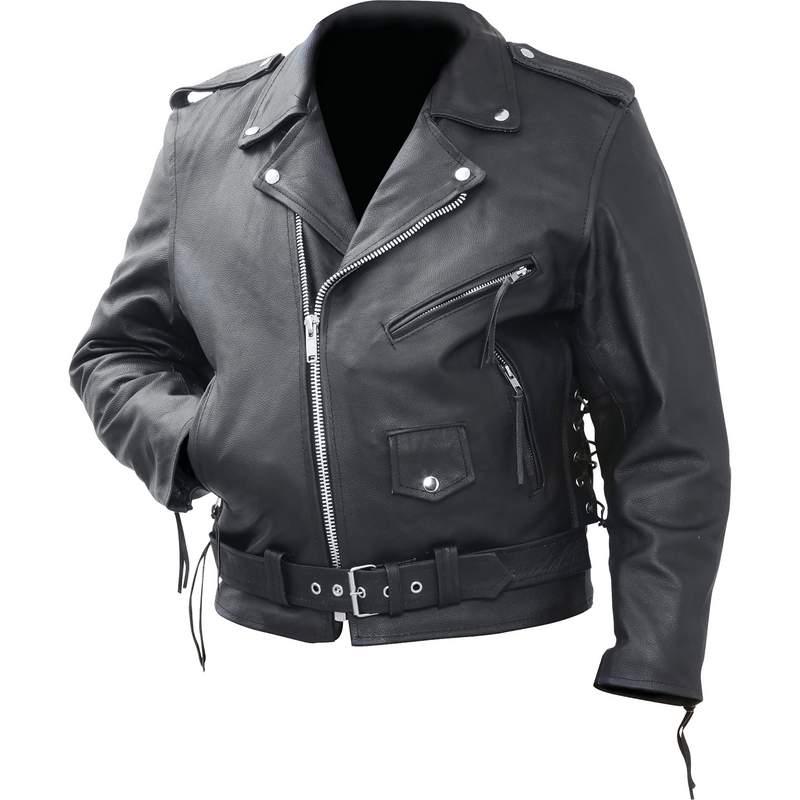 Rocky Mountain Solid Genuine Cowhide Leather Classic Motorcycle Jacket