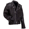 Diamond Plate Rock Design Genuine Buffalo Leather Motorcycle Jacket