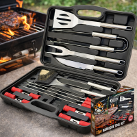 Chefmaster Barbeque Tool Set 19PC BBQ Tools Set in Blow Case