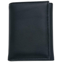 Leather Wallet for men Tri-Fold Black Gifts for Men