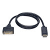 Eaton P134-003 EATON TRIPP LITE SERIES DISPLAYPORT TO DVI CABLE ADAPTER, CONVERTER FOR DP-M TO