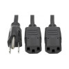 EATON TRIPP LITE SERIES CONNECTIVIT P006-006-2 6FT Y SPLITTER POWER EXTENSION CORD 18AWG 10A 125V 5-15P TO 2XC13