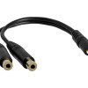 STARTECH MUY1MFFS SLIM PHONO STEREO Y SPLITTER CABLE 3.5MM TO 2X3.5MM M/F