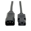 EATON TRIPP LITE SERIES CONNECTIVIT P004-002 2FT POWER EXTENSION CORD 18AWG 10A C14 TO C13 COMPUTER CABLE