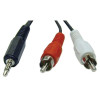EATON TRIPP LITE SERIES CONNECTIVIT P314-006 6FT MINI STEREO TO 2-RCA CABLE Y SPLITTER ADAPTER 3.5MM M/M