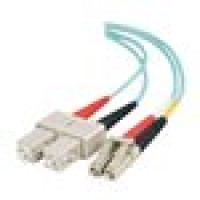 LEGRAND 33053 3M LC-SC 10GB 50/125 OM3 DUPLEX MULTIMODE PVC FIBER OPTIC CABLE - AQUA