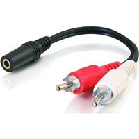 LEGRAND AV - C2G 40424 6IN AUDIO Y-CABLE 3.5MM/RCA 2-RCAM TO 3.5MM-F VALUE