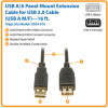 EATON TRIPP LITE SERIES CONNECTIVIT U024-016 16FT USB EXTENSION CABLE M/F USB 2.0 HIGH SPEED 28/24 AWG USB-A