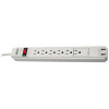 Eaton TLP606USB EATON TRIPP LITE SERIES PROTECT IT 6-OUTLET SURGE PROTECTOR, 6 FT. (1.83 M) CORD
