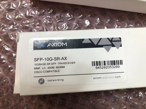 Axiom SFP-10G-SR-AR-AX TRANSCEIVER - SFP+ - 10GBPS - 10 GIGABIT ETHERNET - WIRED - 850NM - 300M - LC -