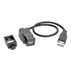Eaton U024-001-KPA-BK EATON TRIPP LITE SERIES USB 2.0 ALL-IN-ONE KEYSTONE/PANEL MOUNT EXTENSION CABLE