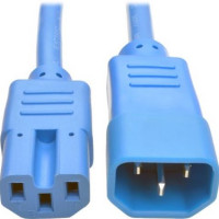 Eaton P018-003-ABL 3FT POWER EXTENSION CORD 14 AWG 15A C14 C15 HEAVY DUTY SJT BLUE