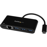 Startech US1GC303APD USB C GIGABIT ETHERNET ADAPTER 3-PORT USB HUB WITH POWER DELIVERY