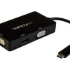 Startech CDPVGDVHDBP 3-IN-1 USB C ADAPTER: USB C TO VGA ADAPTER USB C TO DVI ADAPTER OR USB-C TO HDMI
