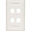 EATON TRIPP LITE SERIES CONNECTIVIT N042-001-04-WH 4PORT RJ45 KEYSTONE WALL PLATE QUAD OUTLET UNIVERSAL WHITE TAA