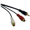 EATON TRIPP LITE SERIES CONNECTIVIT P316-06N 6IN MINI STEREO TO 2-RCA AUDIO CABLE Y SPLITTER ADAPTER 3.5MM M/F