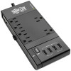 Eaton TLP608RUSBB 6 ROTATABLEOUT SURGE STRIP BLACK 8FT CORD 2 USB PORTS 1080 J