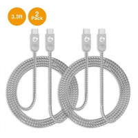 Siig CB-US0L11-S1 ZINC ALLOY USB-C TO USB-C CHARGING & SYNC WOVEN BRAIDED CABLE - 3.3FT, 2-PACK, U