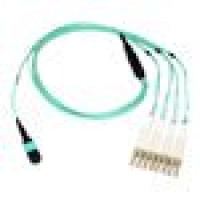 Axiom MP8LCOM3R3M-AX AXIOM MPO FEMALE TO 4 LC MULTIMODE OM3 50/125 FIBER OPTIC BREAKOUT CABLE - 3M