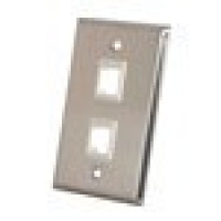 C2G 37094 2 PORT SINGLE GANG PLATE STAINLESS TAA - LIFETIME WARRANTY - FLUSH-MOUNT KEYSTON